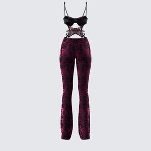 Finesse Black and Pink Patterned Jumpsuit